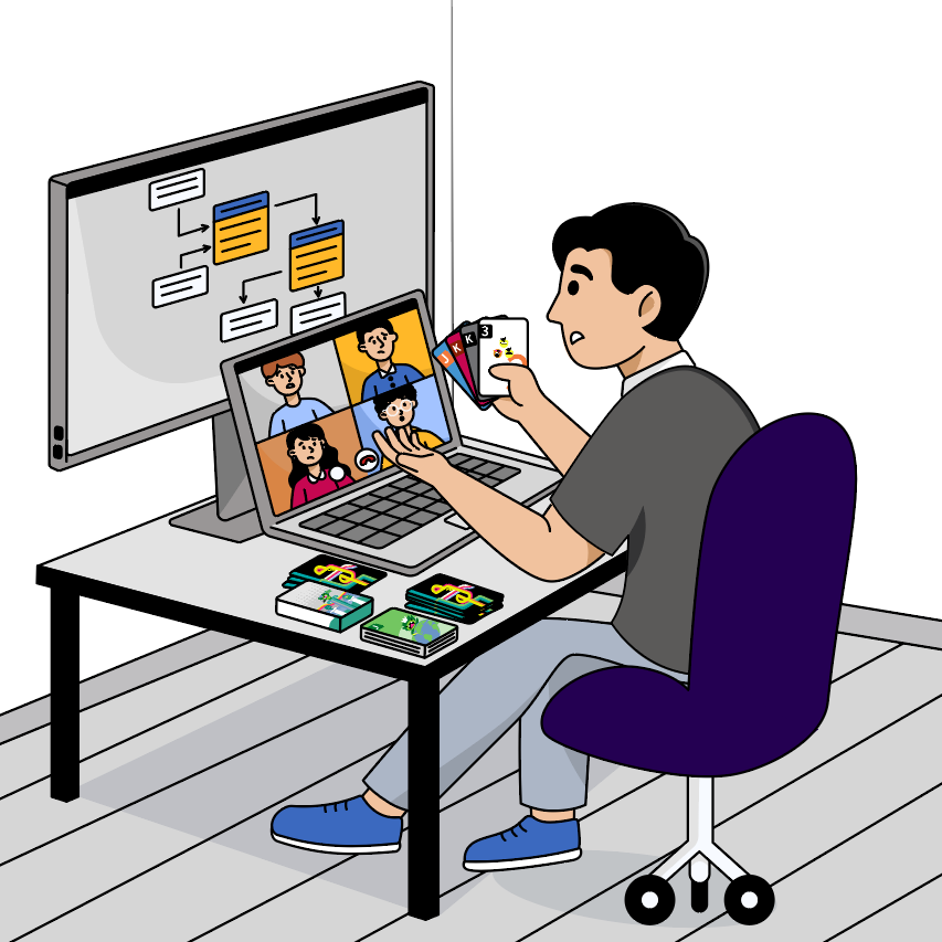 Dealing physical cards in remote Threat Modelling Games